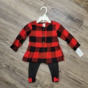 Carters Buffalo Plaid Red Outfit